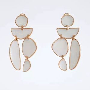 White asymmetrical shapes Zara Earrings